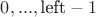 $0,...,\text{left}-1$