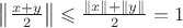 $\left\|\frac{x+y}2\right\|\leqslant\frac{\|x\|+\|y\|}2=1$
