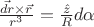 $\frac{\vec{dr}\times\vec{r}}{r^3} = \frac{\hat{z}}{R}d\alpha$