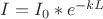 $I = I_0*e^{-kL}$