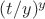 $(t/y)^y$