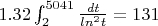 $1.32\int_{2}^{5041}{\frac {dt} {ln^2 t}=131$