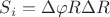 $S_i = \Delta \varphi  R \Delta R$