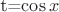 t=\cos x