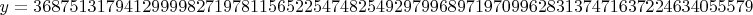 $y = 36875131794129999827197811565225474825492979968971970996283137471637224634055579$