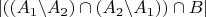 $\left|\left(\left(A_{1}\backslash A_{2}\right)\cap\left(A_{2}\backslash A_{1}\right)\right)\cap B\right|$