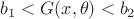 $b_{1}<G(x,\theta)<b_{2}$