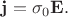 $\mathbf{j}=\sigma_0 \mathbf{E}.$ $\mathbf{j}=\sigma_0 \mathbf{E}.$