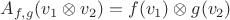$A_{f, g}(v_1 \otimes v_2) = f(v_1) \otimes g(v_2)$