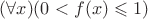 $(\forall x)(0 < f(x) \leqslant 1)$