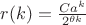 $r(k)=\frac{Ca^k}{2^{\theta  k}}$
