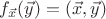 $f_{\vec x}(\vec y) = (\vec x, \vec y)$