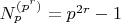 $N^{(p^r)}_p=p^{2r}-1$