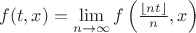 $$f(t,x)=\lim_{n\to\infty}f\left(\tfrac{\lfloor nt\rfloor}{n},x\right)$$