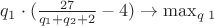$q_1\cdot(\frac{27}{q_1+q_2+2}-4)\to \max_q_1$
