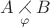 $A \underset{\varphi}{\rightthreetimes}B$