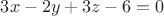 $3x-2y+3z-6=0$