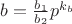$b=\frac{b_1}{b_2}p^{k_b}$
