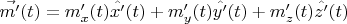 $\vec{m'} (t) = m_x' (t) \hat{x'}(t) + m_y' (t) \hat{y'}(t)+ m_z' (t) \hat{z'} (t)$