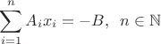 $$\sum_{i=1}^n A_i x_i=-B ,\;\; n \in \mathbb N $$