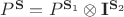 $P^{\mathbf S}=P^{\mathbf S_1}\otimes\mathbf I^{\mathbf S_2}$ $P^{\mathbf S}=P^{\mathbf S_1}\otimes\mathbf I^{\mathbf S_2}$