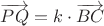 $\overrightarrow{PQ}=k\cdot\overrightarrow{BC}$