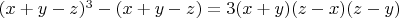 $(x+y-z)^3-(x+y-z)=3(x+y)(z-x)(z-y)$