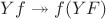 $Yf \twoheadrightarrow f(YF)$