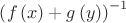 ${{\left( f\left( x \right)+g\left( y \right) \right)}^{-1}}$