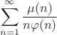 $$\sum_{n=1}^\infty \frac{\mu(n)}{n\varphi(n)}$$