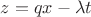 $ z =qx-\lambda t $