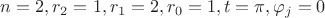 $n=2,r_2=1,r_1=2,r_0=1,t=\pi,\varphi_j=0$