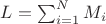 $L=\sum_{i=1}^N{M_i}$ $L=\sum_{i=1}^N{M_i}$
