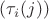$(\tau_i(j))$