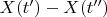 $X(t') - X(t'')$