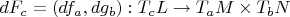 $dF_c=(df_a, dg_b): T_cL \rightarrow  T_aM \times T_bN$