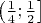 $\left(\frac{1}{4}; \frac{1}{2}\right]$