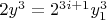 $2y^3=2^{3i+1}y_1^3$