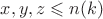 $x,y,z \leqslant n(k)$