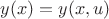 $y(x)=y(x,u)$ $y(x)=y(x,u)$