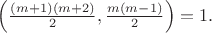 $\left(\frac{(m+1)(m+2)}{2},\frac{m(m-1)}{2}\right) = 1.$