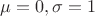 $\mu=0,\sigma=1$