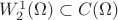 $W_2^1(\Omega) \subset C(\Omega)$