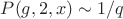 $P(g,2,x) \sim 1/q$