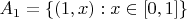 $A_1=\{(1, x): x\in [0,1]\}$