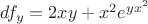 $df_y=2xy+x^{2}e^{yx^{2}}$