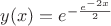 $y(x)=e^{-\frac{e^{-2x}}2}$