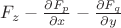 $F_z-\frac {\partial F_p} {\partial x} - \frac {\partial F_q} {\partial y}$