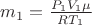 $m_1=\frac{P_1 V_1 \mu}{RT_1}$