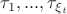 $\tau_1,...,\tau_{\xi_t}$